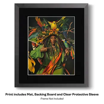 Rasta Fairy Man Chilling - Fairies Worldwide – 8″x10″ Artwork in 12″x14″ Mat