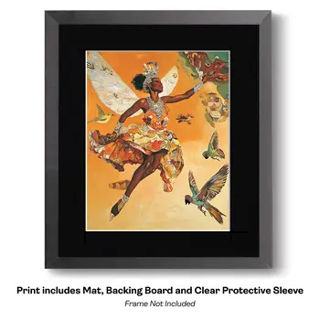 Rasta Fairy Man Chilling - Fairies Worldwide – 8″x10″ Artwork in 12″x14″ Mat