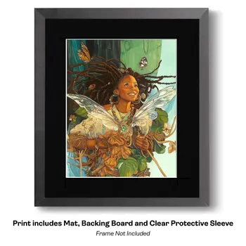 Rasta Fairy Man Chilling - Fairies Worldwide – 8″x10″ Artwork in 12″x14″ Mat