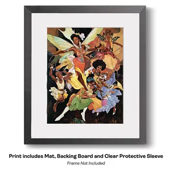 Twin Swedish Alvor Fairies - Fairies Worldwide – 8″x10″ Artwork in 10″x12″ Mat