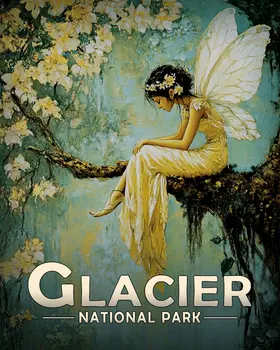 Sad Fairy - Glacier Souvenir Art Prints - 8"x10" Artwork for 11"x14" Frame