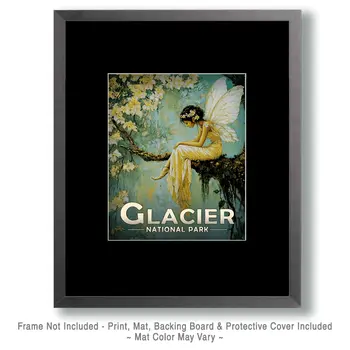 Sad Fairy - Glacier Souvenir Art Prints - 8"x10" Artwork for 11"x14" Frame
