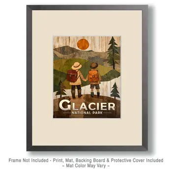 Sharing Nature - Glacier Souvenir Art Prints - 8"x10" Artwork for 11"x14" Frame