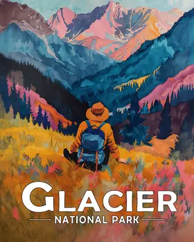 Mountain Solitude - Glacier Souvenir Art Prints - 8"x10" Artwork for 11"x14" Frame
