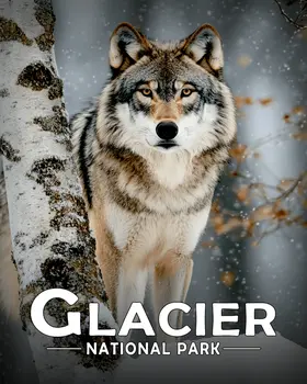 Wolf & Birch - Glacier Souvenir Art Prints - 8"x10" Artwork for 11"x14" Frame
