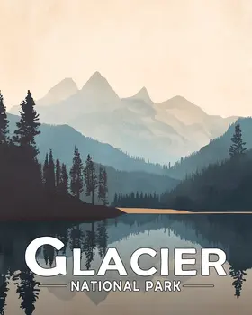 Middle Fork Flathead River - Glacier Souvenir Art Prints - 8"x10" Artwork for 11"x14" Frame