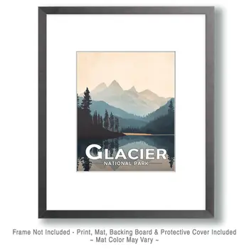 Middle Fork Flathead River - Glacier Souvenir Art Prints - 8"x10" Artwork for 11"x14" Frame