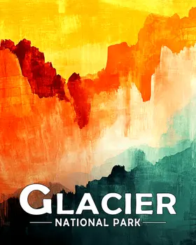 Abstract Mountains - Glacier Souvenir Art Prints - 8"x10" Artwork for 11"x14" Frame