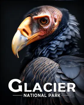 Vulture - Glacier Souvenir Art Prints - 8"x10" Artwork for 11"x14" Frame