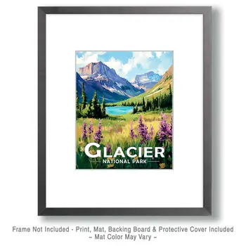 Avalanche Lake Lupines - Glacier Souvenir Art Prints - 8"x10" Artwork for 11"x14" Frame