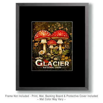 Amanitas - Glacier Souvenir Art Prints - 8"x10" Artwork for 11"x14" Frame