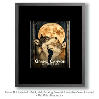 Wolves in Love - Grand Canyon Souvenir Art Prints - 8"x10" Artwork for 11"x14" Frame