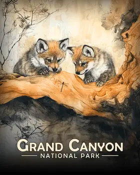 Wolf Cubs Eye Dragonfly - Grand Canyon Souvenir Art Prints - 8"x10" Artwork for 11"x14" Frame