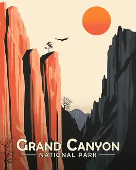 North Cliff - Grand Canyon Souvenir Art Prints - 8"x10" Artwork for 11"x14" Frame