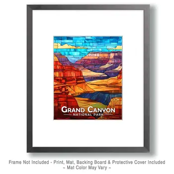 Stylized Canyonland - Grand Canyon Souvenir Art Prints - 8"x10" Artwork for 11"x14" Frame