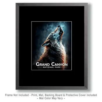 Howling Wolf - Grand Canyon Souvenir Art Prints - 8"x10" Artwork for 11"x14" Frame