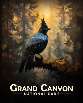 Steller's Jay - Grand Canyon Souvenir Art Prints - 8"x10" Artwork for 11"x14" Frame