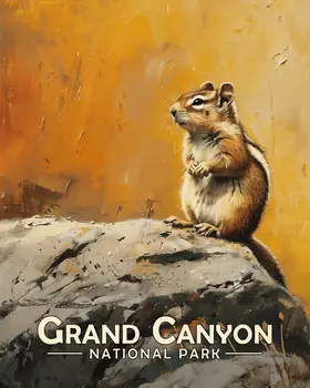 Chipmunk - Grand Canyon Souvenir Art Prints - 8"x10" Artwork for 11"x14" Frame