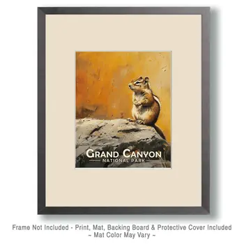 Chipmunk - Grand Canyon Souvenir Art Prints - 8"x10" Artwork for 11"x14" Frame