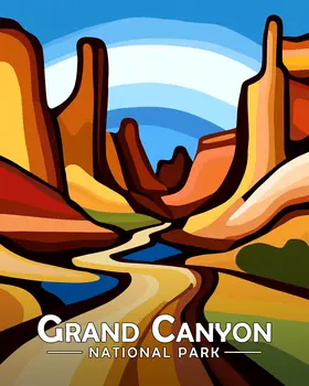 Abstract Canyonland - Grand Canyon Souvenir Art Prints - 8"x10" Artwork for 11"x14" Frame