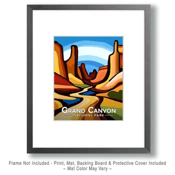 Abstract Canyonland - Grand Canyon Souvenir Art Prints - 8"x10" Artwork for 11"x14" Frame