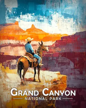 Donkey Ride - Grand Canyon Souvenir Art Prints - 8"x10" Artwork for 11"x14" Frame