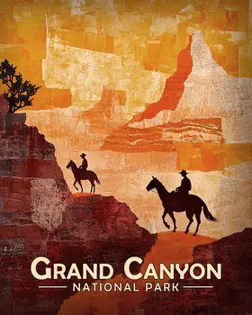 Riding the Ridge - Grand Canyon Souvenir Art Prints - 8"x10" Artwork for 11"x14" Frame