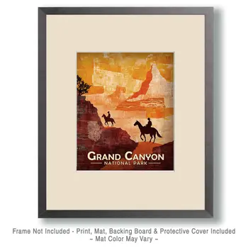 Riding the Ridge - Grand Canyon Souvenir Art Prints - 8"x10" Artwork for 11"x14" Frame