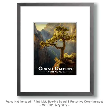 Life on the Edge - Grand Canyon Souvenir Art Prints - 8"x10" Artwork for 11"x14" Frame