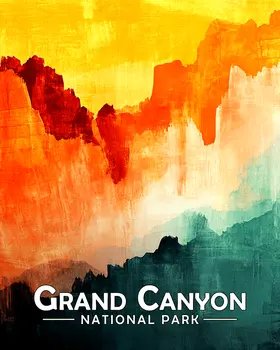 Abstract Canyon Wall - Grand Canyon Souvenir Art Prints - 8"x10" Artwork for 11"x14" Frame