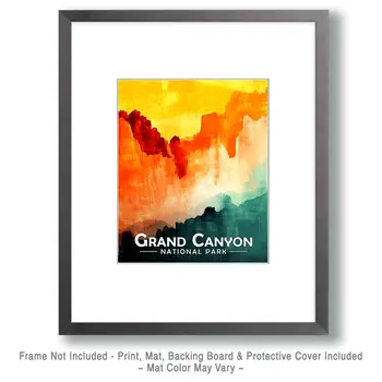 Abstract Canyon Wall - Grand Canyon Souvenir Art Prints - 8"x10" Artwork for 11"x14" Frame