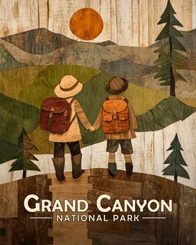 Sharing Nature - Grand Canyon Souvenir Art Prints - 8"x10" Artwork for 11"x14" Frame
