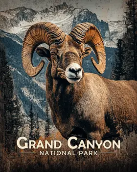 Bighorn Ram - Grand Canyon Souvenir Art Prints - 8"x10" Artwork for 11"x14" Frame