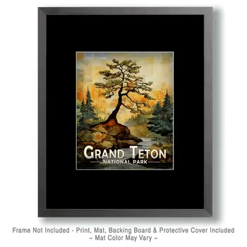 Old Juniper - Grand Tetons Souvenir Art Prints - 8"x10" Artwork for 11"x14" Frame