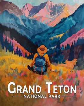 Mountain Solitude - Grand Tetons Souvenir Art Prints - 8"x10" Artwork for 11"x14" Frame