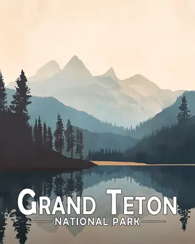 Jenny Lake - Grand Tetons Souvenir Art Prints - 8"x10" Artwork for 11"x14" Frame