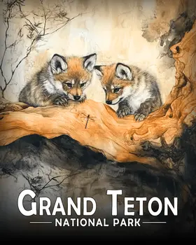 Wolf Cubs Eye Dragonfly - Grand Tetons Souvenir Art Prints - 8"x10" Artwork for 11"x14" Frame