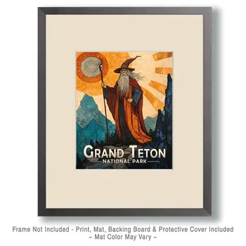 The Grand Wizard - Grand Tetons Souvenir Art Prints - 8"x10" Artwork for 11"x14" Frame