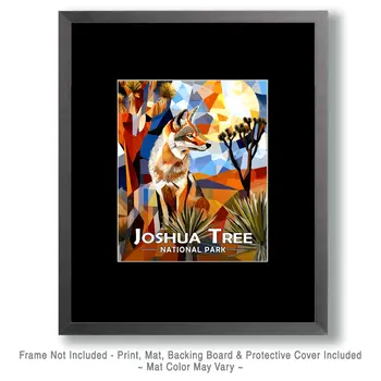 Abstract Coyote - Joshua Tree Souvenir Art Prints - 8"x10" Artwork for 11"x14" Frame
