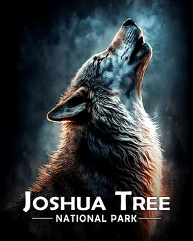 Howling Wolf - Joshua Tree Souvenir Art Prints - 8"x10" Artwork for 11"x14" Frame