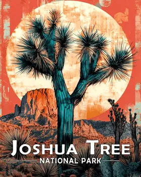Full Moon - Joshua Tree Souvenir Art Prints - 8"x10" Artwork for 11"x14" Frame