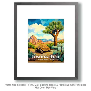 Desert Tortoise - Joshua Tree Souvenir Art Prints - 8"x10" Artwork for 11"x14" Frame