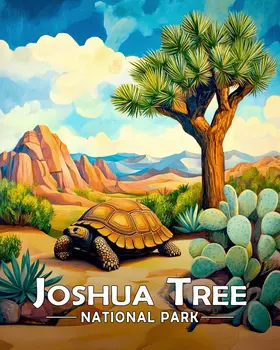 Desert Tortoise - Joshua Tree Souvenir Art Prints - 8"x10" Artwork for 11"x14" Frame
