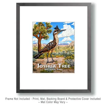 Desert Roadrunner - Joshua Tree Souvenir Art Prints - 8"x10" Artwork for 11"x14" Frame
