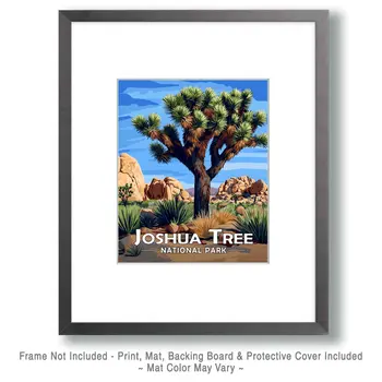 Lone Joshua Tree - Joshua Tree Souvenir Art Prints - 8"x10" Artwork for 11"x14" Frame