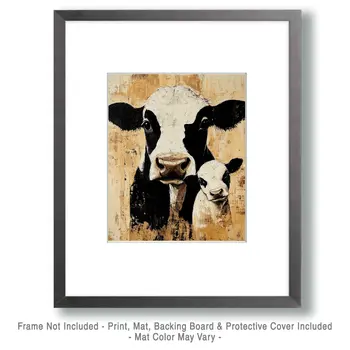 Panda Baby with Mother - Animal Mothers & Babies Wall Art Prints – 8″x10″ Artwork for 11″x14″ Frame