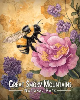 Garden Bumblebee - Great Smoky Mountains Souvenir Art Prints - 8"x10" Artwork for 11"x14" Frame