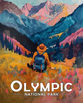Mountain Solitude - Olympic Souvenir Art Prints - 8"x10" Artwork for 11"x14" Frame