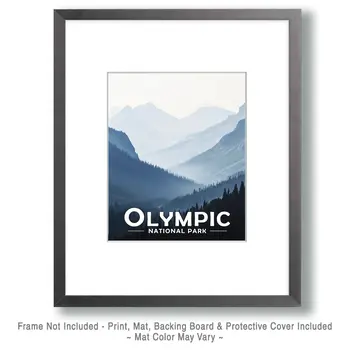 Misty Mountain Morning - Olympic Souvenir Art Prints - 8"x10" Artwork for 11"x14" Frame