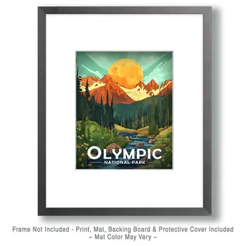 Morning Sunrise - Olympic Souvenir Art Prints - 8"x10" Artwork for 11"x14" Frame